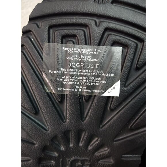UGG Boots Womens 9 Black Suede Fur Classic Ultra Mini Platform Ankle Box - Picture 9 of 11